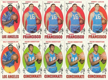 1969/70 Topps Basketball Collection (300+) Including Chamberlain (2) and Robertson (4)